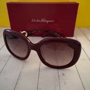 Salvatore Ferragamo Women's Dark Red Sunglasses